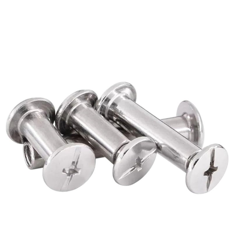 M4 Chicago Screws 100 Sets 304 Stainless Steel Binding Post For Leather Bag Photo Album Books - Image 1
